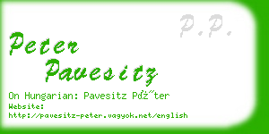 peter pavesitz business card